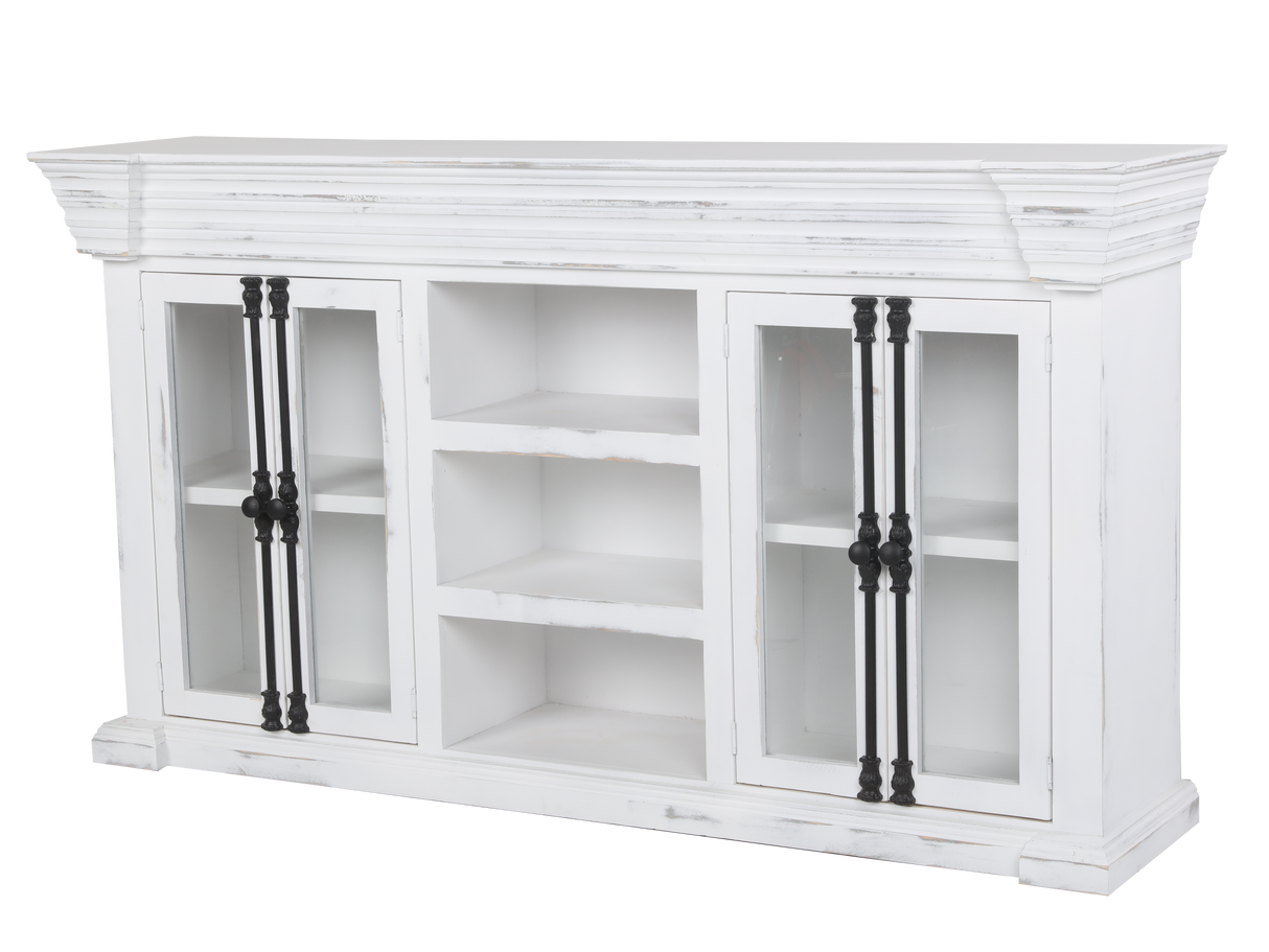TV Console with Glass Doors by Mollai Collections | Bel Furniture