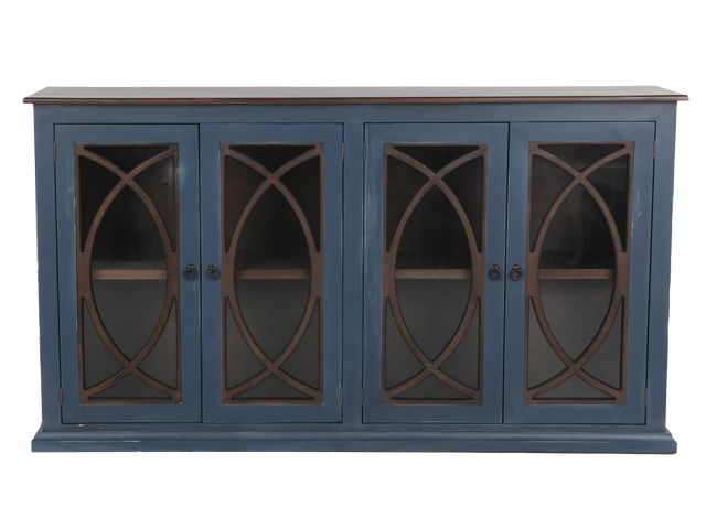 TV Console with Glass Doors by Mollai Collections | Bel Furniture