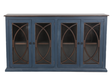 TV Console with Glass Doors by Mollai Collections | Bel Furniture