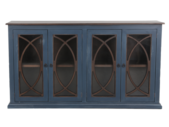 TV Console with Glass Doors by Mollai Collections | Bel Furniture