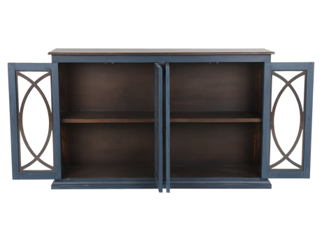 TV Console with Glass Doors by Mollai Collections | Bel Furniture