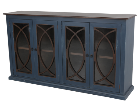 TV Console with Glass Doors by Mollai Collections | Bel Furniture