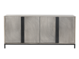 Modern Gray 4-Door Sideboard with Textured Wave Design