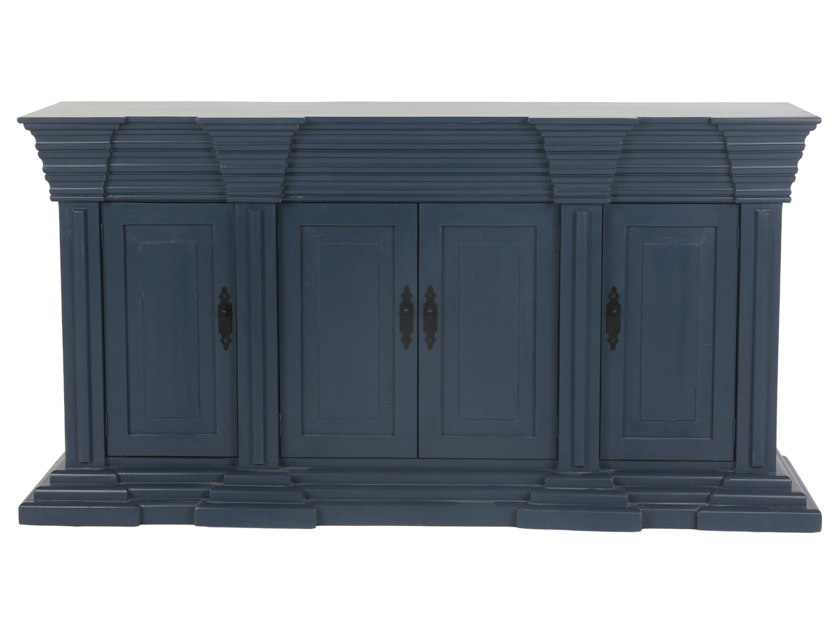 4-Door Sideboard with Layered Pedestal Design