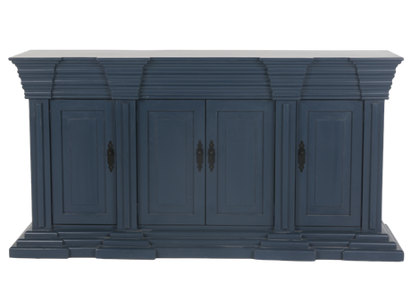 4-Door Sideboard with Layered Pedestal Design