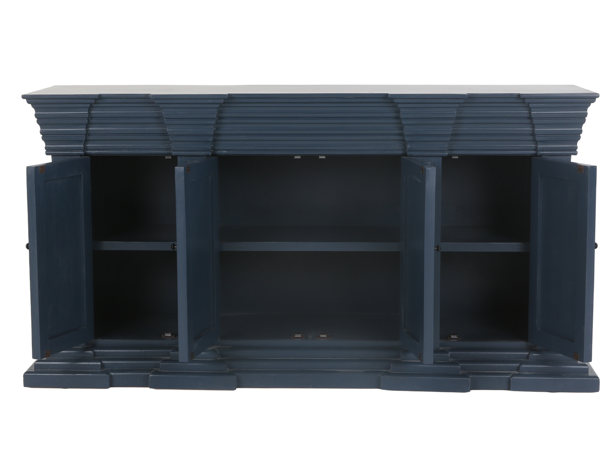 4-Door Sideboard with Layered Pedestal Design