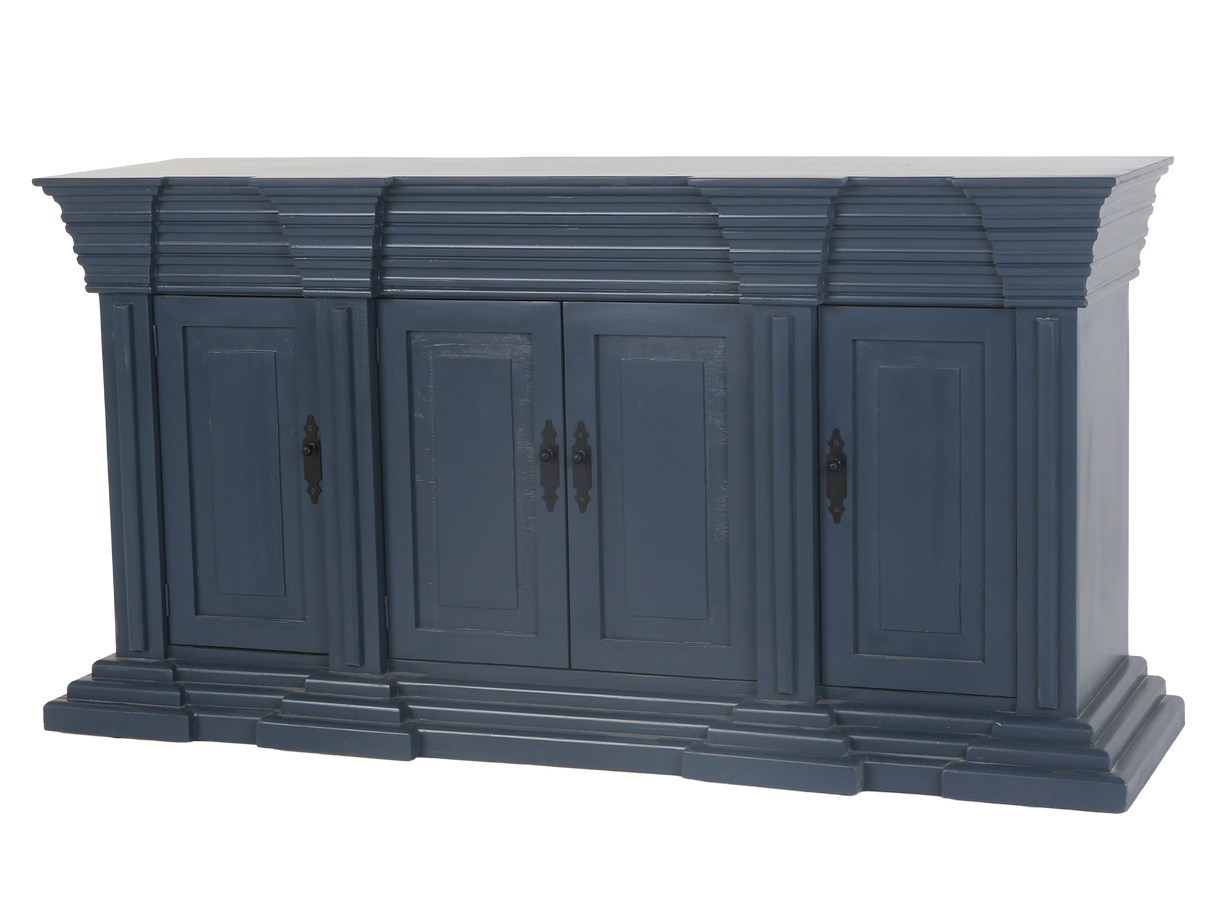 4-Door Sideboard with Layered Pedestal Design