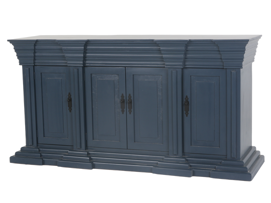 4-Door Sideboard with Layered Pedestal Design