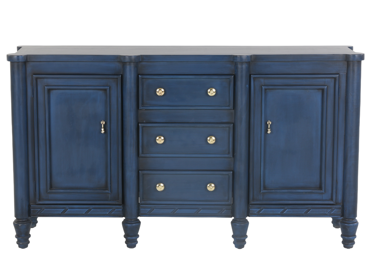Navy Blue Sideboard with 3 Drawers and 2 Cabinets
