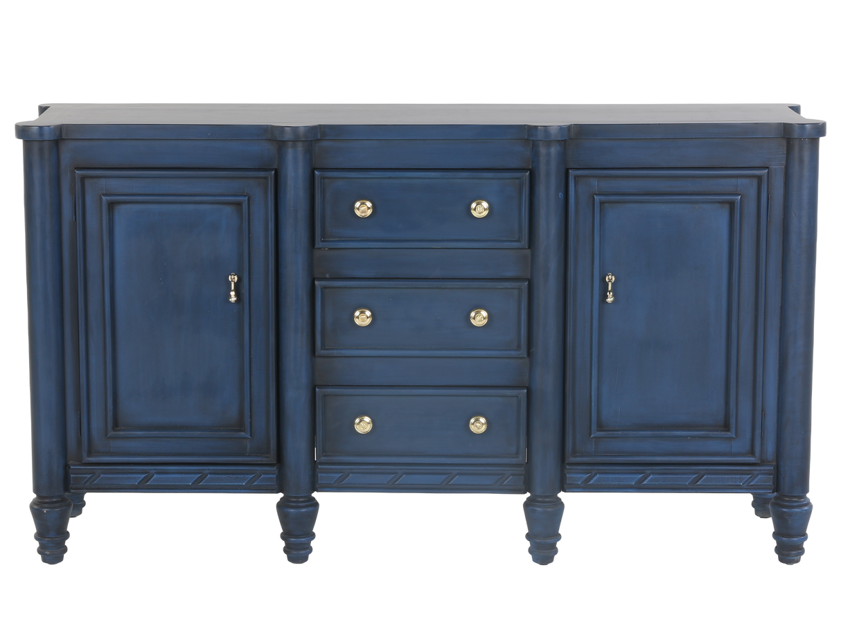 Navy Blue Sideboard with 3 Drawers and 2 Cabinets