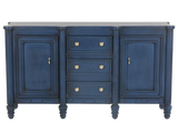 Navy Blue Sideboard with 3 Drawers and 2 Cabinets