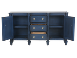 Navy Blue Sideboard with 3 Drawers and 2 Cabinets