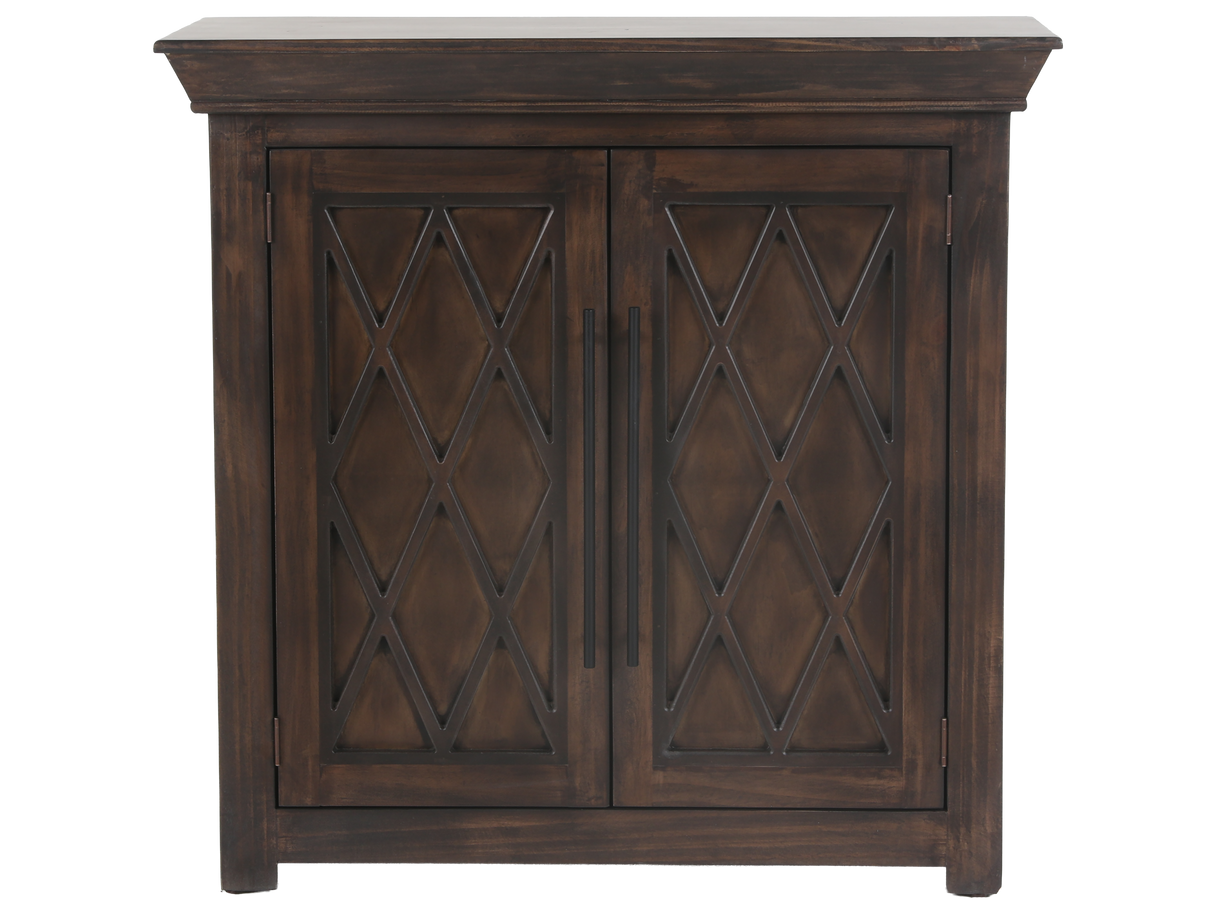 Rustic Brown Diamond Lattice TV Console