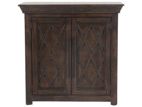 Rustic Brown Diamond Lattice TV Console