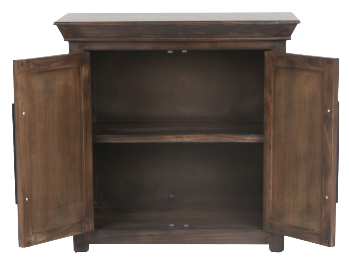 Rustic Brown Diamond Lattice TV Console