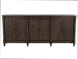 Rustic Weathered Brown 4-Door Sideboard Buffet / TV Stand