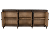 Rustic Weathered Brown 4-Door Sideboard Buffet / TV Stand