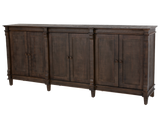 Rustic Weathered Brown 4-Door Sideboard Buffet / TV Stand