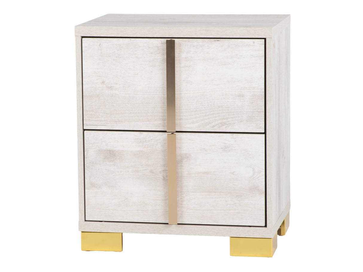 White Oak Modern 6-Piece Queen Bedroom Set (Bed, Dresser, Mirror & Nightstand)