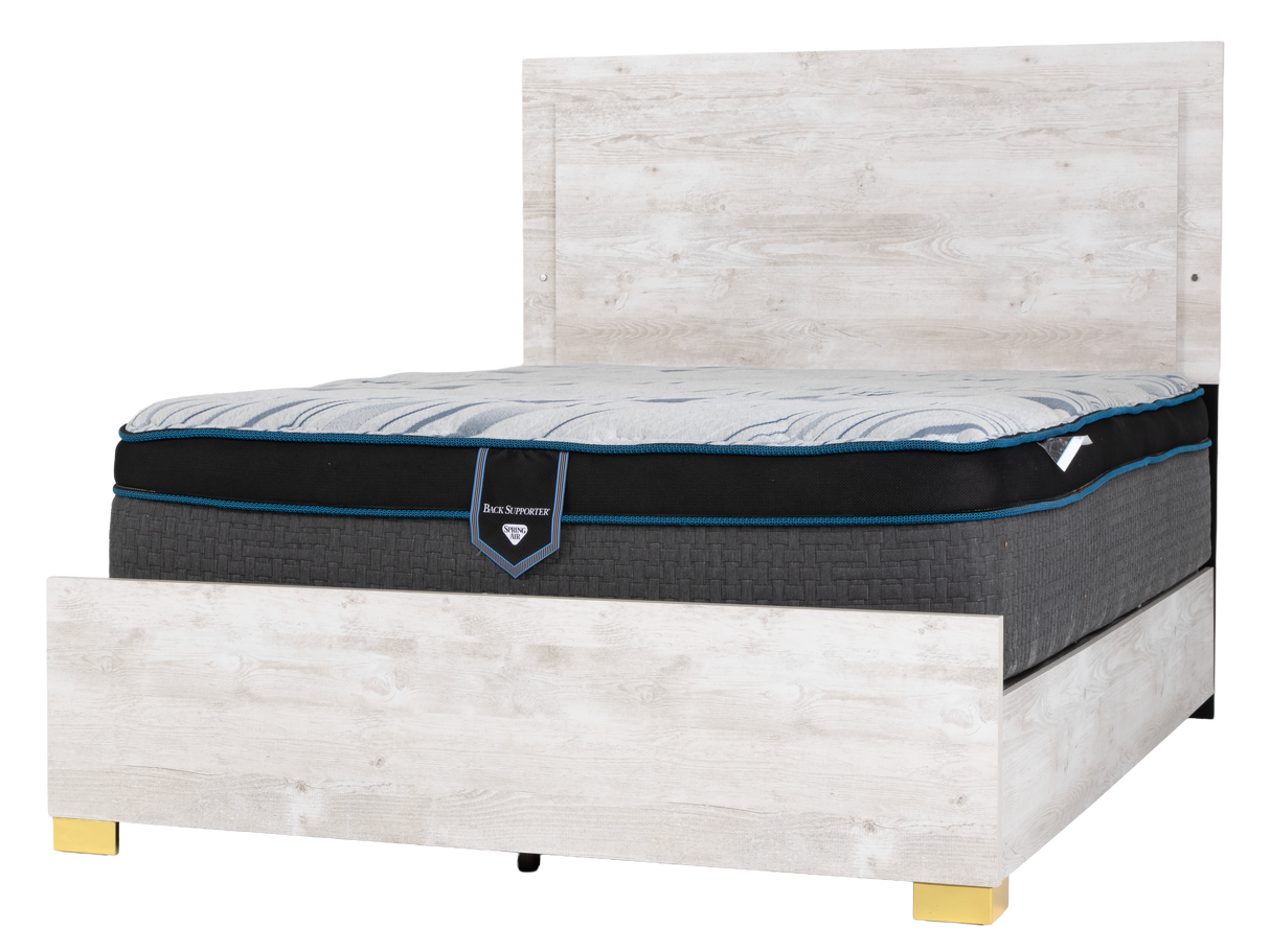 White Oak Modern 6-Piece Queen Bedroom Set (Bed, Dresser, Mirror & Nightstand)