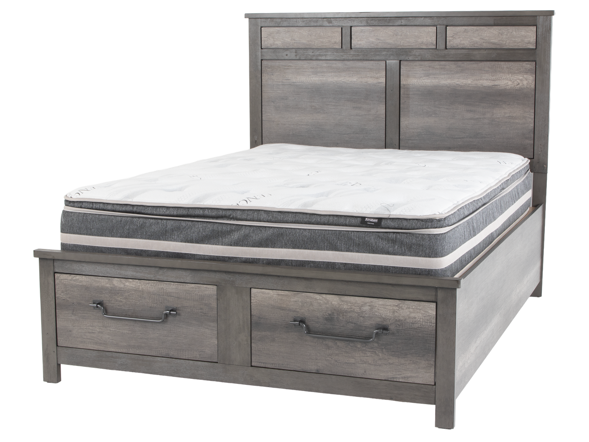 Gray Panel Storage Bedroom Set with Dresser, Mirror, & Nightstand