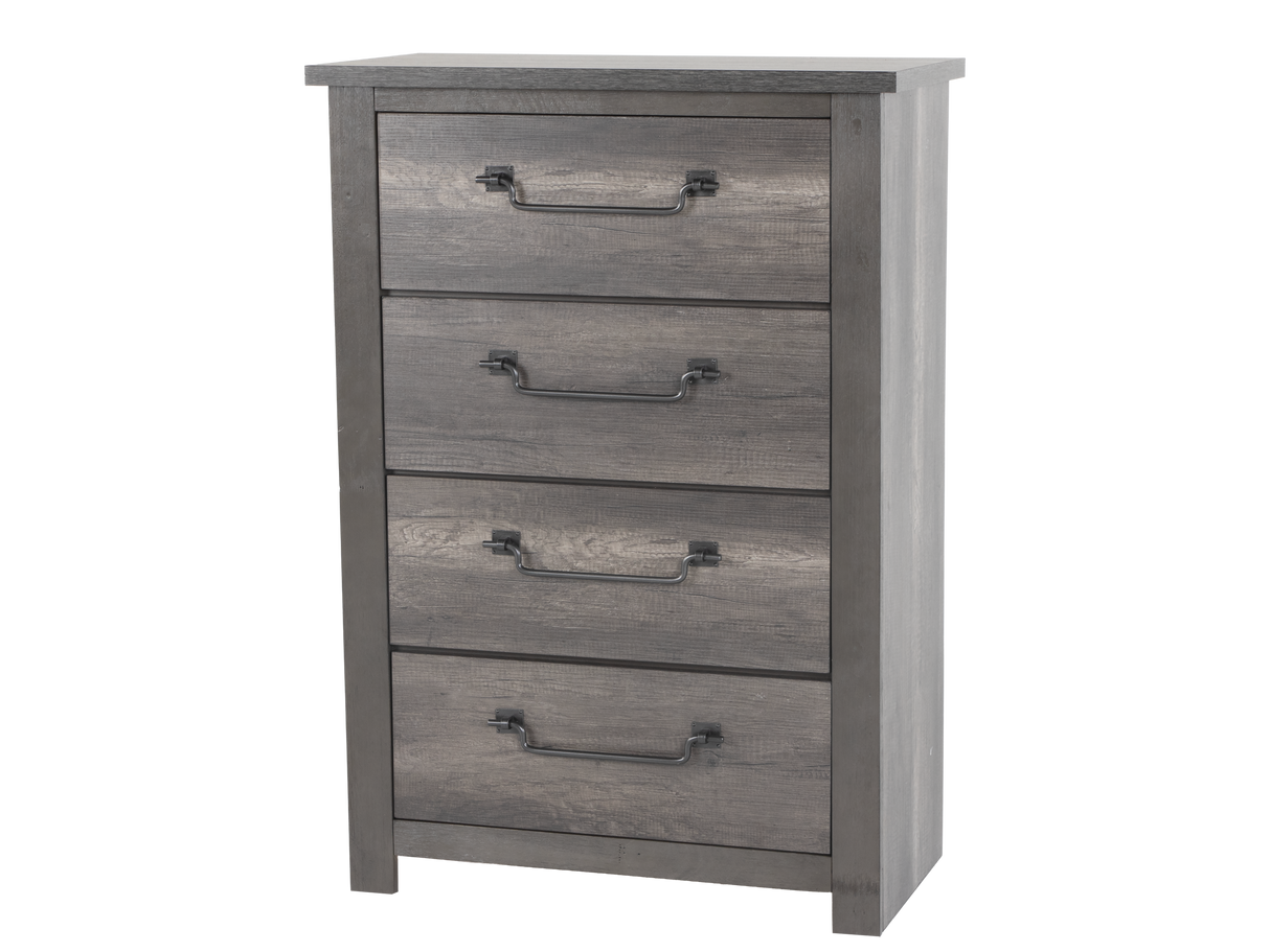 Gray 4-Drawer Chest of Drawers – Modern Bedroom Storage
