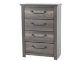 Gray 4-Drawer Chest of Drawers – Modern Bedroom Storage