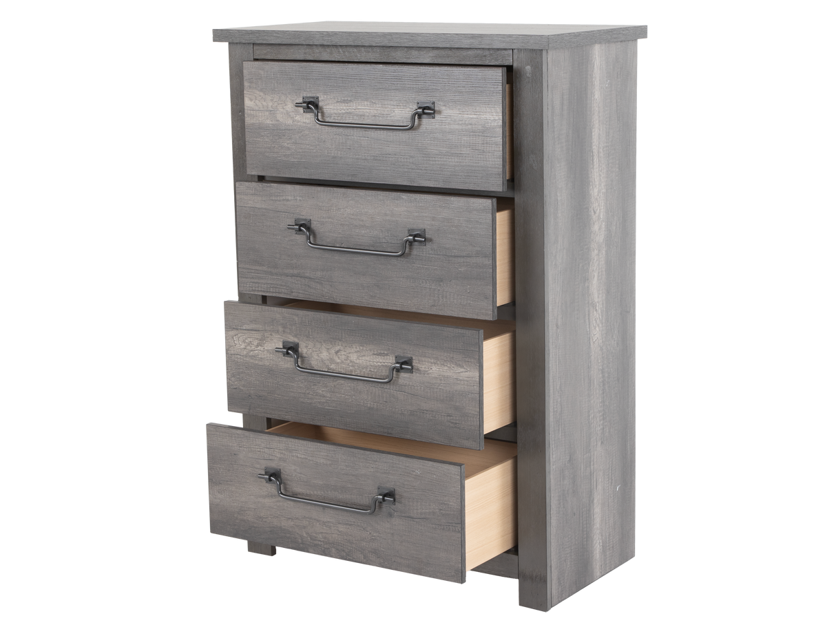 Gray 4-Drawer Chest of Drawers – Modern Bedroom Storage