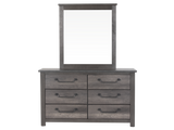 Gray Panel Storage Bedroom Set with Dresser, Mirror, & Nightstand