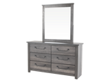 Gray Panel Storage Bedroom Set with Dresser, Mirror, & Nightstand