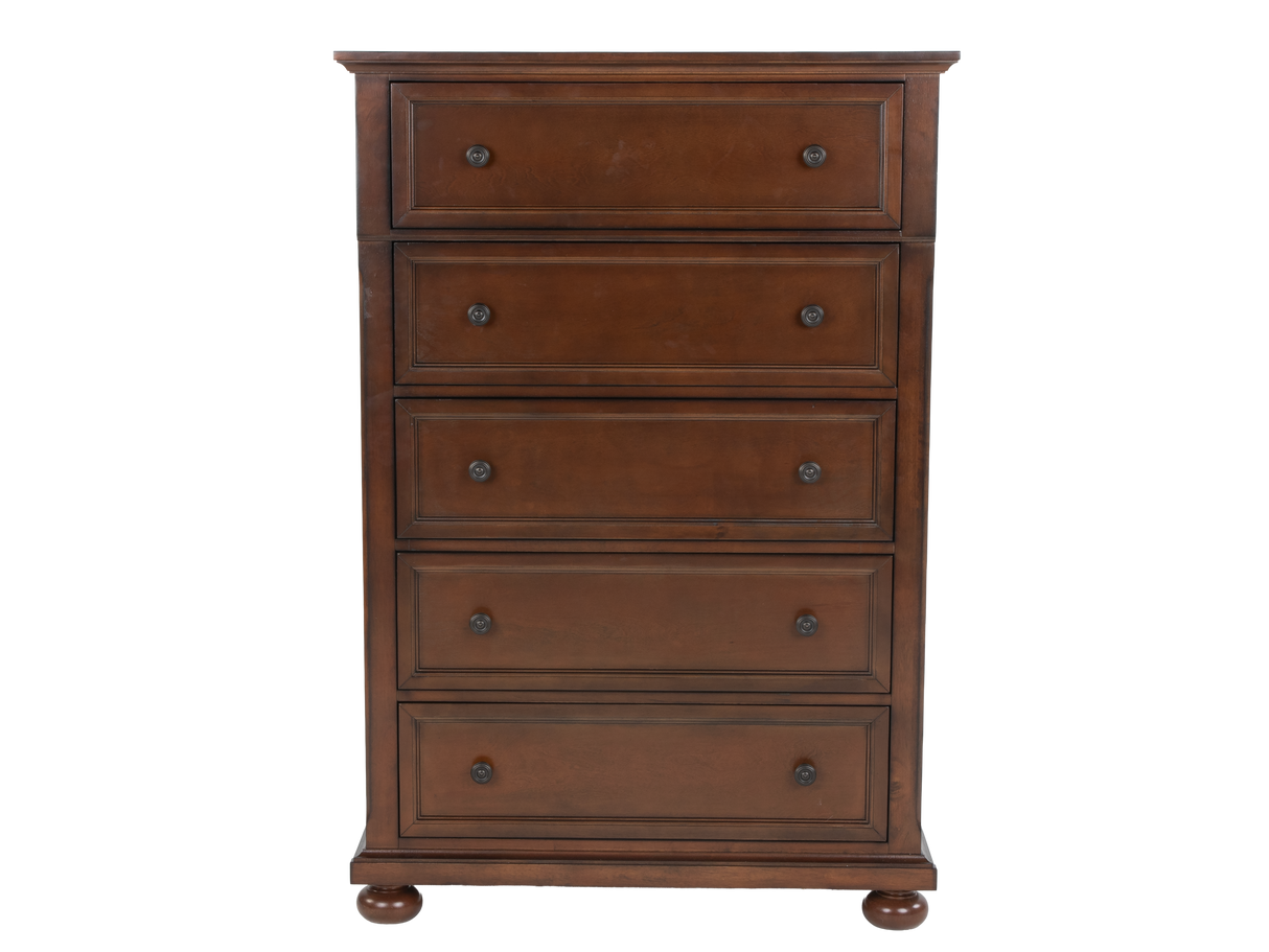 5-Drawer Chest in Cherry - Traditional Storage Chest with Ball Bearing Glides