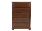 5-Drawer Chest in Cherry - Traditional Storage Chest with Ball Bearing Glides