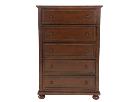 5-Drawer Chest in Cherry - Traditional Storage Chest with Ball Bearing Glides - view 3