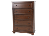 5-Drawer Chest in Cherry - Traditional Storage Chest with Ball Bearing Glides