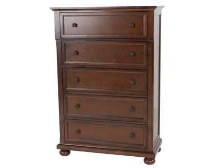 5-Drawer Chest in Cherry - Traditional Storage Chest with Ball Bearing Glides
