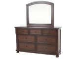 Cherry Sleigh Storage Bedroom Set with Footboard Drawers, Dresser & Mirror, Nightstand