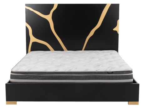 6 Piece Modern Bedroom Set - Black with Gold Accents - view 3