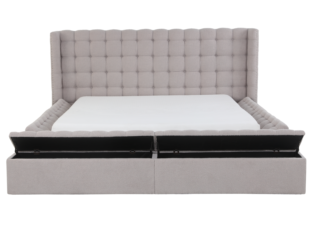 3 Piece Upholstered Storage Bed by Mollai Collections | Bel Furniture