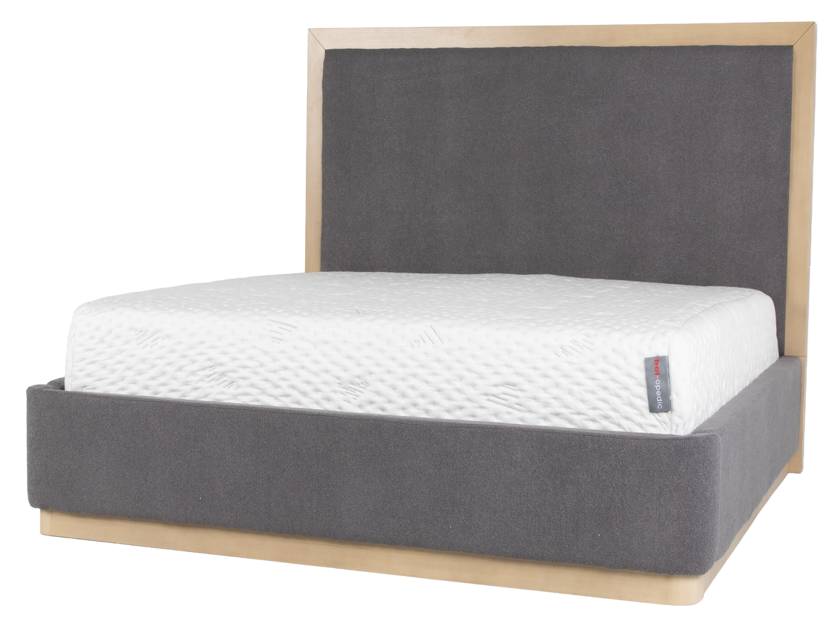 Modern Light Gray Upholstered 6-Piece Bedroom Set