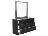 Modern Glam Black Storage Bedroom Set with LED Headboard & Footboard