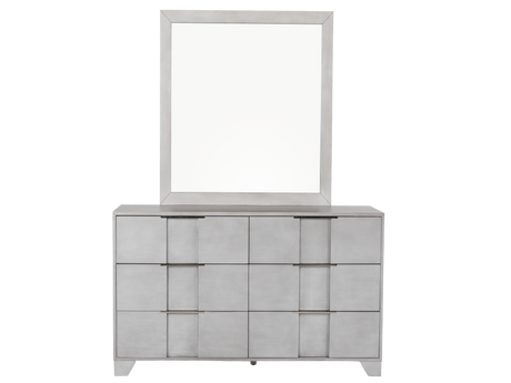 Modern Light Gray 6-Piece Bedroom Set with LED Headboard - view 6
