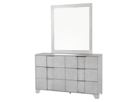 Modern Light Gray 6-Piece Bedroom Set with LED Headboard - view 7