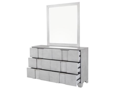Modern Light Gray 6-Piece Bedroom Set with LED Headboard - view 8