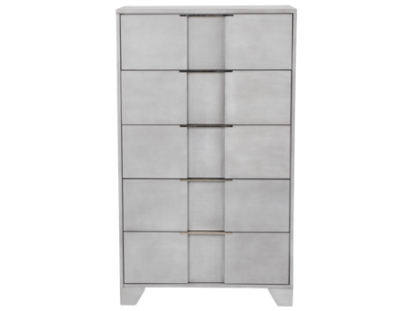 Modern Light Gray Chest with Nickel Hardware - view 3
