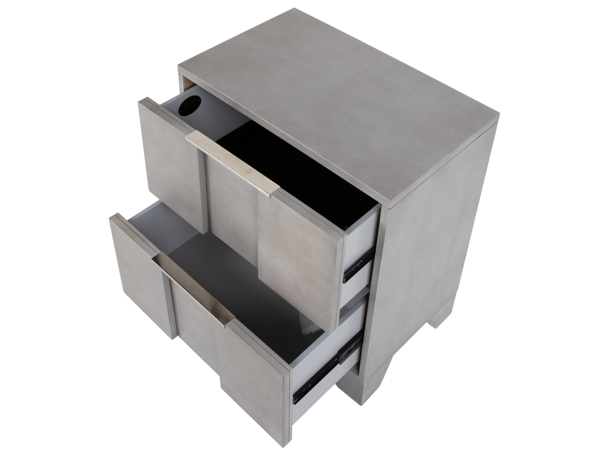 Modern Light Gray 6-Piece Bedroom Set with LED Headboard - view 10