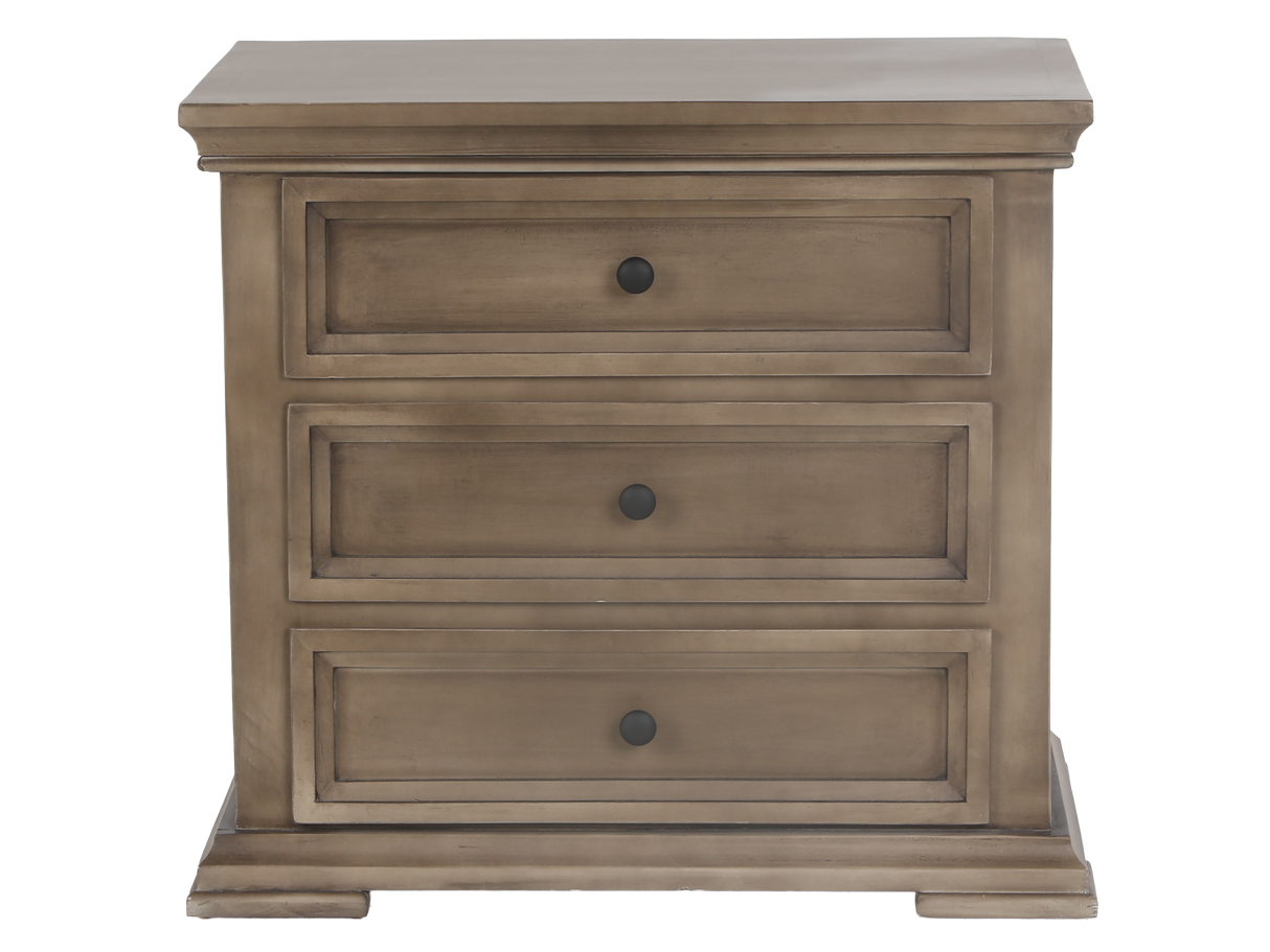 6-Piece Taupe Upholstered Bedroom Set with Dresser, Mirror & Nightstand