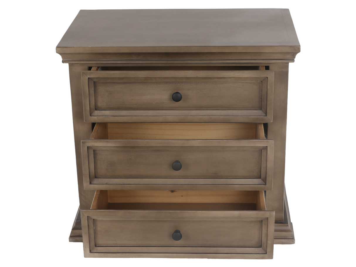3 Drawer Rustic Nightstand
