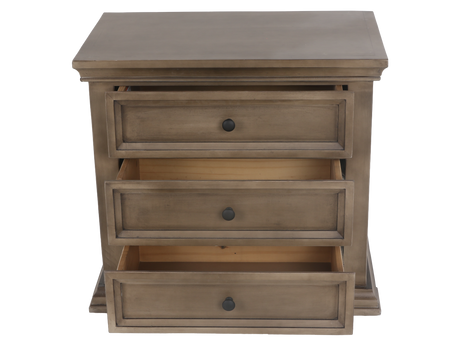 3 Drawer Rustic Nightstand - view 3