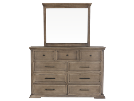 6-Piece Taupe Upholstered Bedroom Set with Dresser, Mirror & Nightstand - view 5