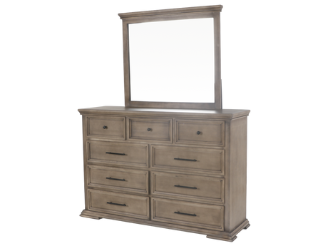 6-Piece Taupe Upholstered Bedroom Set with Dresser, Mirror & Nightstand - view 6